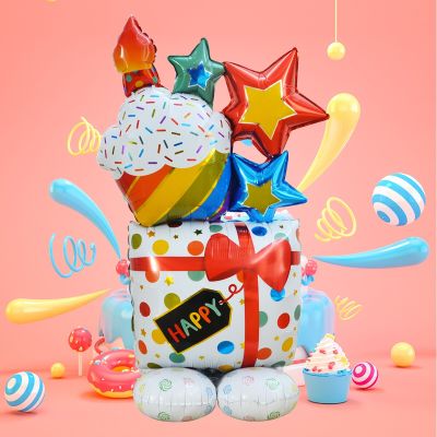 Large Stand Cake Foil Balloons Giant Candle Cake Globos Birthday Party Decorations Baby Shower Adhesives Tape