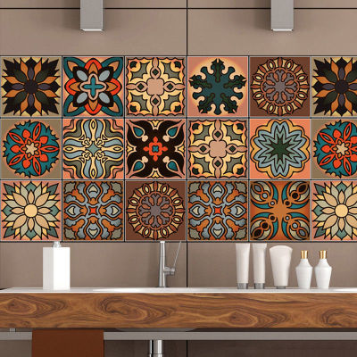 20 Pcs 3D Multi Moroccan Self-Adhesive Bathroom Kitchen Wall Stair Tile Sticker
