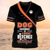 (All sizes are in stock)   Puppy Beautician T-shirt Mens Unisex Fashion Uniform Summer O-Neck Clothing Mens Large Short Sleeve T-shirt Harajuku Tops  (You can customize the name and pattern for free)