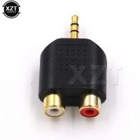 【HOT】 3.5mm Stereo Male To 2 RCA Female Adapter Gold Plated Male Jack To 2 RCA Female Splitter Connector For Computer Speaker Earphone