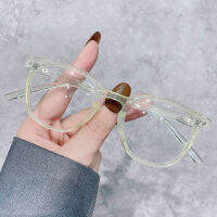 GLORY GM Glasses ใหม่ Iu.tto หนังสือสีแดงขนาดเล็กที่มีกระจกแบนเหมือนกันกรอบสีดำผู้หญิงกันแสงสีฟ้าแว่นตาแบบแบนกระจกสายตาสั้นของผู้ชาย