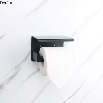 卍☞ Black stainless steel paper towel holder punch-free and nail-free roll paper holder strong viscose toilet paper holder DyuIhr