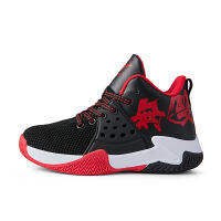 Brand Non-slip Rubber Kids Sneakers Black Boys Basketball Shoes Outdoor Children Sport Shoes Students Basket Trainers Shoes Red