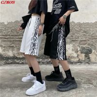 Elastic Waist Shorts 2021 Summer Harajuku Streetwear Iron Chain Pattern Jogger Shorts Men And Women Hip Hop Skateboard Shorts