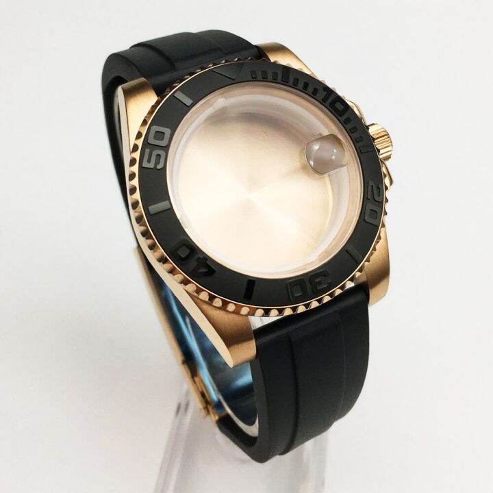 40mm-rose-gold-pvd-watch-case-fit-nh35-36-mingzhu-dg2813-3804-miyota-8215-8205-rubber-strap-retrofit-accessories