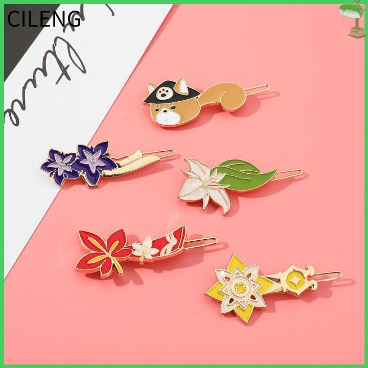  Genshin Cosplay Hair Clips, Cute Anime Vision Hair Claw Clips  and Hairpins Set with Gift Box, Hutao Mona Venti Keqing Eula Side Clips,  Hair Barrettes Hair Accessories Gift for Girls