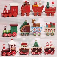 [A Warm]รถไฟไม้เครื่องประดับตกแต่งคริสต์มาสสำหรับบ้าน Merry Christmas Natal Navidad Noel ของเล่นเด็ก2022ของขวัญปีใหม่ Xmas Decor