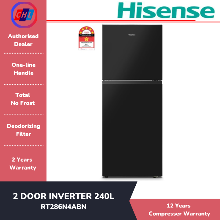 HISENSE 2 Door Inverter Fridge 240L RT286N4ABN [READY STOCK]HISENSE