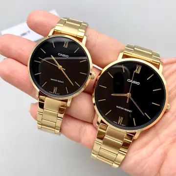 Casio couple sale watch gold