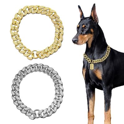 【hot】✟☃☃  Plastic Dog Collar Chain Inlay Bulldog Necklace Collars Accessories Small Medium Large Dogs