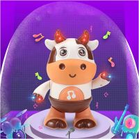 Baby Cow Musical Toys 2023 New Cute Dancing Walking Baby Cow Toy with Music LED Lights Baby Sensory Learning for 3 to 18 Months