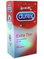 Durex Extra Thin Natural Latex Condoms 10 Pieces Durex ถุงยางอนามัยแบบบางพิเศษ บางเฉียบ สวมใส่เหมือนไม่ใส่!