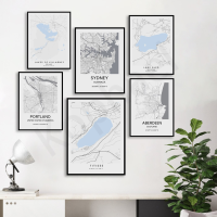 City Map โปสเตอร์ Lake Titisee Plitvice Lakes Killer Lake ลูกาโนซิดนีย์ Lake Iseo ลีดส์ Lake Bled Portland Aberdeen-การตกแต่งผนังที่สมบูรณ์แบบสำหรับบ้านหรือที่ทำงานของคุณ