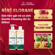 SET 2 CHAI Bébé Klorane- Sữa tắm gội trẻ sơ sinh Gentle Cleasing lốc