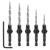 Countersink Drill Bit Set Adjustable Tapered High Speed Steel Hex Shank Wood Milling Cutter 4 6 8 10 12 mm Woodworking Tools