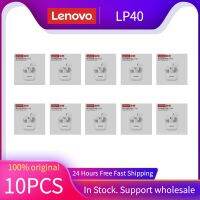 Lenovo Lp40ชุดหูฟังบลูทูธ10ชิ้น,5ชิ้น5.0หูฟังชนิดใส่ได้กับหูฟังแบบกึ่งอินเอียร์สำหรับเสียง Hi-Fi TWS Microfoon การควบคุมแบบสัมผัส