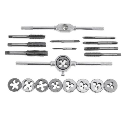 Tap and Die Set 20Pcs Tap Wrench Threading Tools Metric/Imperial Hand Tapping Tools for Screw Thread Tap Die Tap