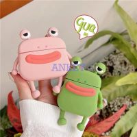 for SoundPEATS Capsule 3 Pro Cover Pink Frog Earphone Silicone Case Earbuds Waterproof Shockproof Soft Protective Headphone Cover Headset Skin with Hook