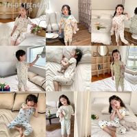 ▪₪ n4rn Conjunto pijama de algodão fino para crianças pijamas desenhos animados meninos e meninas roupas infantis bebês 2 peças terno infantil 2023
