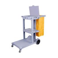 โปรโมชัน รถเข็นจัดเก็บอุปกรณ์ทำความสะอาด 119x52x96 ซม. สีเทา CLEANING TROLLEY 119X52X96CM GREY  ราคาถูก เก็บเงินปลายทาง