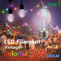 HIET สไตล์วินเทจ หลอดไฟ  LED Filament Vintage 3w Colorful หลอดวินเทจ เปลี่ยนสีเองอัตโนมัติ หลอดไฟย้อนยุค ใช้ที่บ้านบาร์ แหล่งกำเนิดแสงตกแต่งที่สร้างสรรค์