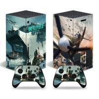 เคสเกม Battlefield 2042 XSX ฝาครอบรูปลอกสติ๊กเกอร์สกินสำหรับ Xbox ชุด X คอนโซลและ2ตัวควบคุม Xbox SeriesX สติ๊กเกอร์สกินไวนิล