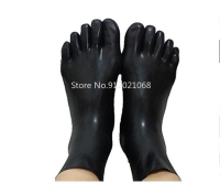 Unisex Short Latex Socks with 5 Toes Fetish Rubber Socks ,Size S,M,L Color Black ,Red,Rose Red for Men Women