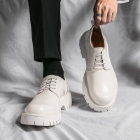 38-44 Men S Casual Shoes Business Leather Shoes Platform Big Scalp Shoes Martin Shoes Low-Top Lace-Up Casual Shoes For Men