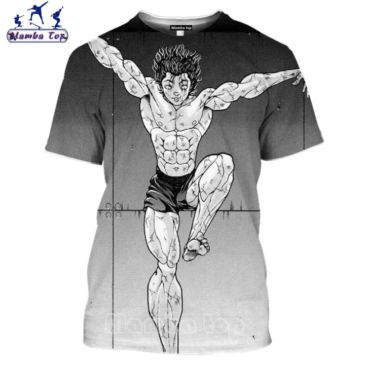 Mamba Top Anime Tshirt 3d Print Grappler Baki T Shirt Boxing Comic Mens T Shirts Summer Holiday 7780