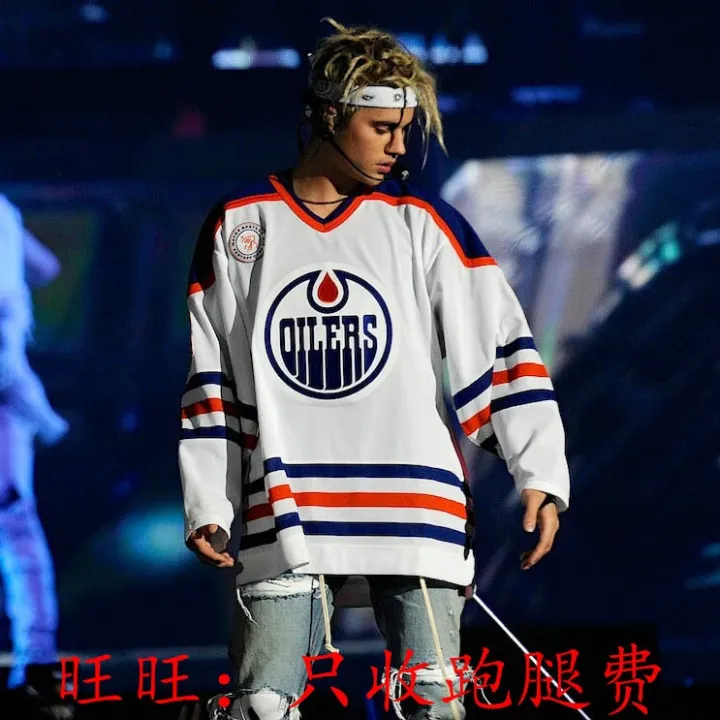 High quality stock Justin Bieber Jersey with Justin Bieber concert tour in  paragraph B treasure hockey clothing oil workers 