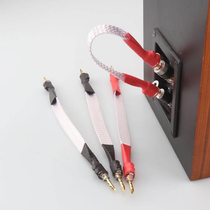 4pcs-plated-flat-cable-banana-to-audio-cord-hifi