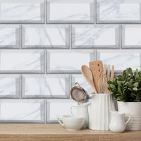 White Brick Wall Sticker Imitation Marble Long Brick Decorative Sticker