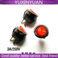 【cw】 Small round ship type switch 2 feet become warped board band red 6 a 3 a/250 v/250 v 10pcs/lot ！