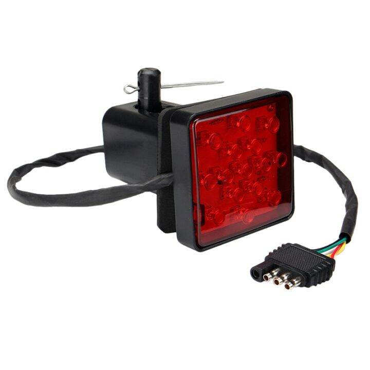 red-15-led-2-inch-trailer-truck-hitch-tow-haul-receiver-cover-brake-light-with-pin-12v