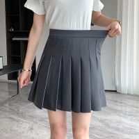 【CC】ﺴ  Rimocy Korean Elastic Waist Pleated Skirt Woman Gray Short Skirts for 2023 Uniform