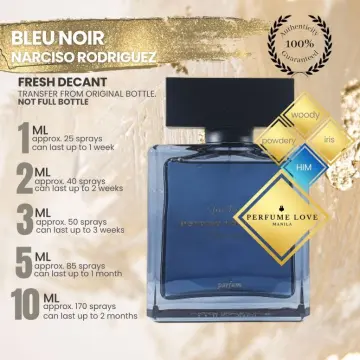For Him Bleu Noir Eau De Parfum Narciso Rodriguez 2ml 3ml 5ml 