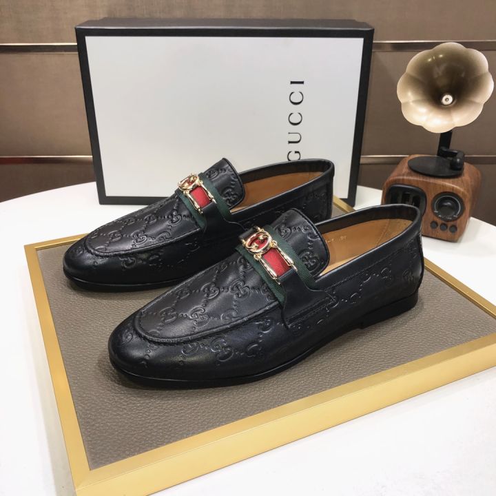 High-end Gift BOX] Original Vˉ Genuine Leather Men Shoes Luxury