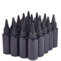 10pcs 100ml/250ml/500ml Empty Plastic Soft Bottle Black HDPE Cylinder With Twist Pointed Top Black Round Top Caps Travel Size Bottles Containers