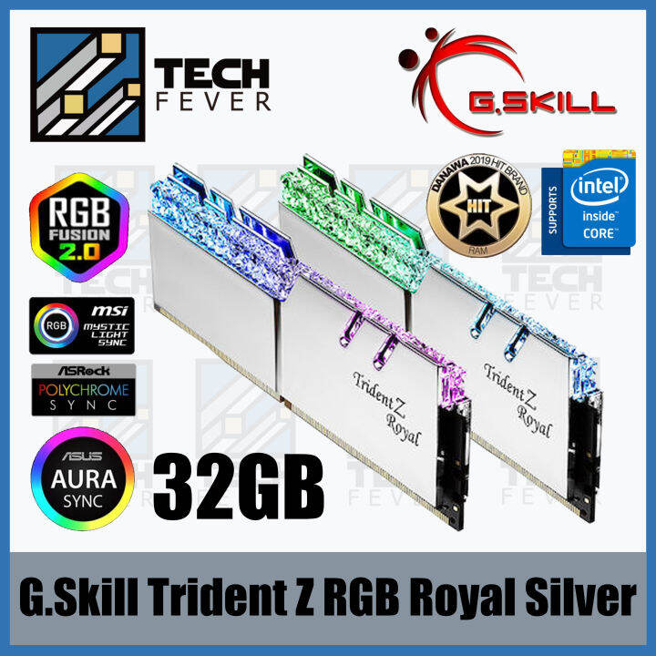 G.Skill Trident Z RGB Royal Silver DDR4-3200 CL16-18-18-38 1.35V