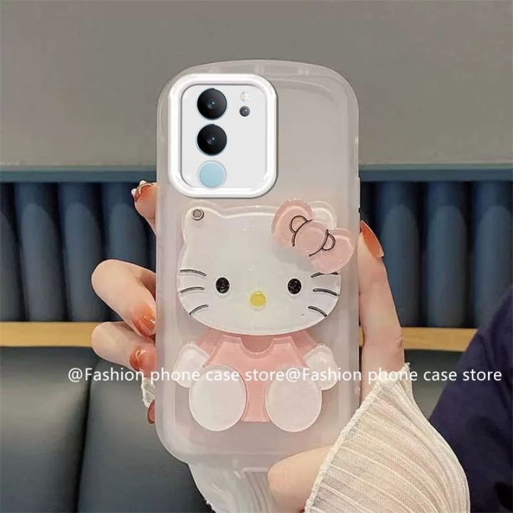 phone-case-เคส-vivo-v29-5g-สีใสพร้อม-hellokitty-ป้องกันเลนส์กระจกแต่งหน้าฝาครอบอ่อน-vivov29-2023