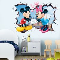 ⊕☾◕ Cartoon Mickey Minnie Mouse baby home decals wall stickers for kids room baby bedroom wall art nursery amusement park DIY poster