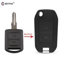 Keyyou กุญแจรถดัดแปลงสำหรับรีโมท2ปุ่มสำหรับ Vauxhall Opel Corsa Astra Vectra Zafira SIGNUM C Combo Tigra Meriva Agila 2กุญแจรีโมทปุ่มปลอกครอบ Fob ใบมีดซ้าย