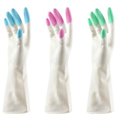 3 pairs Waterproof Household Glove Warm Dishwashing Glove Water Dust Stop Cleaning Rubber Glove home garden Safety Gloves