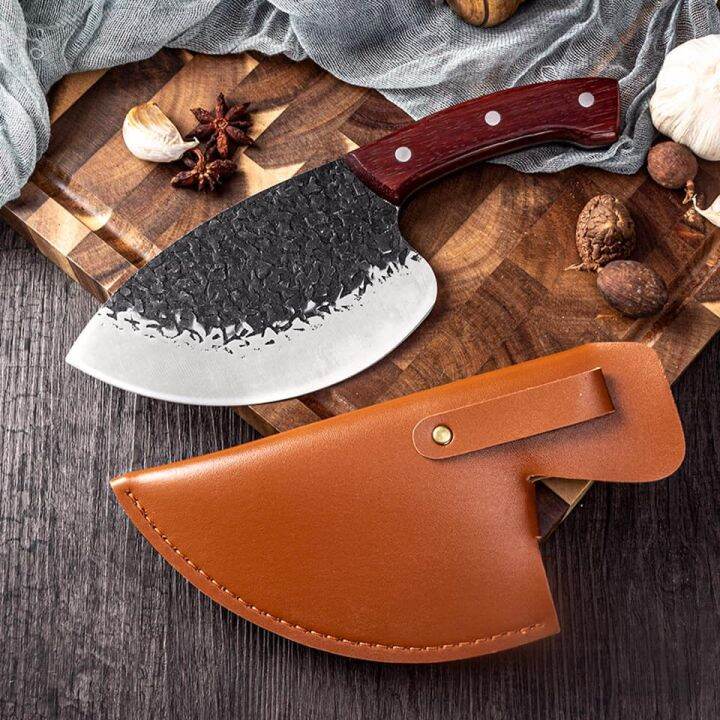 ♙Hand Butcher Knife for Meat Cutting Meat Cleaver Knife Full