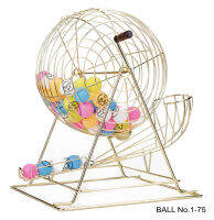 BINGO GAME เกมส์บิงโกจัมโบ้ สีทอง ขนาด (W)39 X (L)39 X (H)48 cm. พร้อมลูกบอลคละสี สกรีนเลข และกระดาษบิงโก