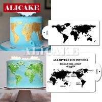 Cake Stencils Cake Decorating World Map Shape Pattern Plastic Lace Cake Boder Stencils Template DIY Drawing Mold Tools Bread Cake  Cookie Accessories