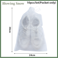 Blowing 10ชิ้น/เซ็ตรองเท้าฝุ่นครอบคลุมผ้ากันฝุ่น Non-woven drawstring CLEAR Storage BAG