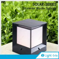 Lighttrio โคมไฟหัวเสาโซล่าเซลล์ หลอดไฟ LED 3W / 5W โคมไฟตั้งพื้น แสง warm white + Daylight 2in1 รุ่น SOLAR-BOR130/BK- สีดำ