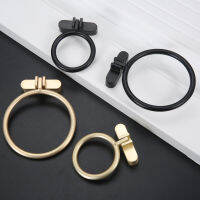 1Pc Minimalist แหวนดึง W สกรูเฟอร์นิเจอร์ Handle Alloy Knob สีดำ ทอง4032มม. เส้นผ่านศูนย์กลางตู้ลิ้นชักห้องครัวห้องน้ำ Decor