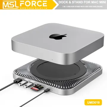USB-C Hub with Hard Drive Enclosure for Mac Mini M1, Type C Docking Station  with SATA SSD/HDD Slot, Dual USB 3.0/2.0 Port, TF/SD Card Readers,  Compatible with Mac Mini 2018/2020 : 